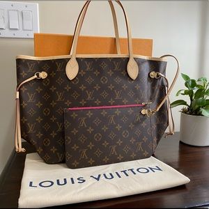 SOLD. NEW Never Carried - Louis Vuitton Neverfull MM Peony